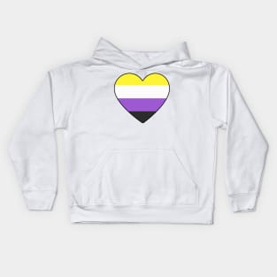 Non-Binary Pride Heart Kids Hoodie